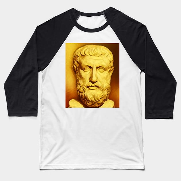 Parmenides of Elea Golden Portrait | Parmenides of Elea Artwork 8 Baseball T-Shirt by JustLit